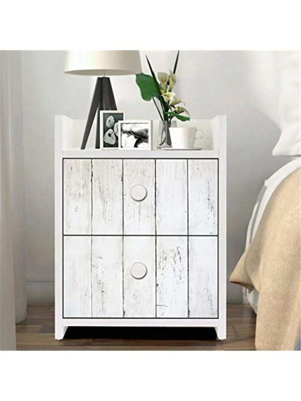 White Wood Wallpaper Peel Stick Rustic Farmhouse Shiplap Contact Paper Decor